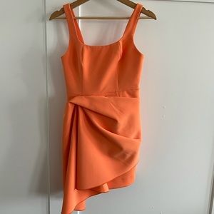 Orange Acler Clarke draped crepe mini dress